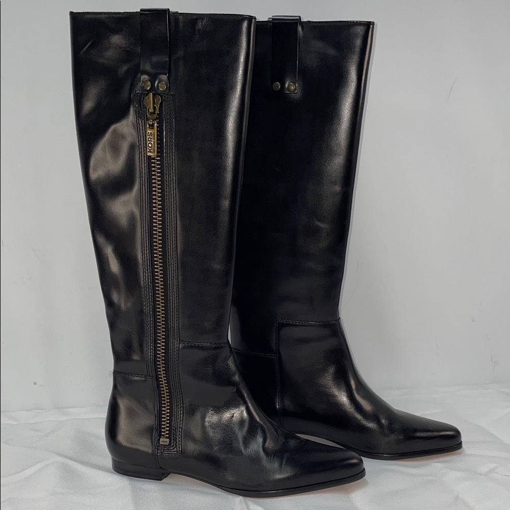 MICHAEL KORS BRINKS LEATHER RIDING BOOTS FTL-03-011